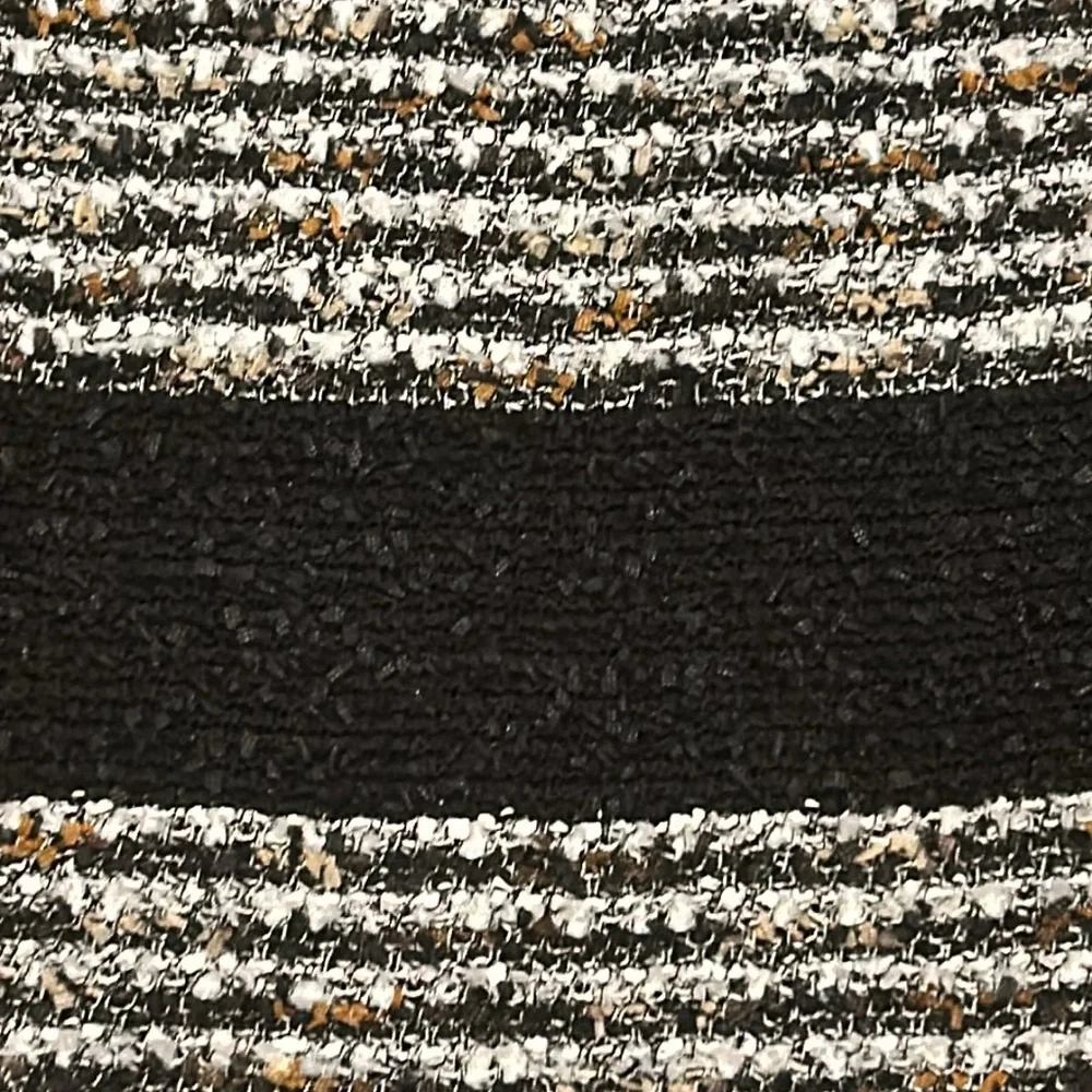 St. John Inlaid Eyelash Knit Cap Sleave A-Line Dress size 8 Black White Brown - Picture 13 of 17